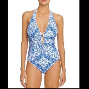 Slimming halter plunge one-piece swimsuit - NEW!